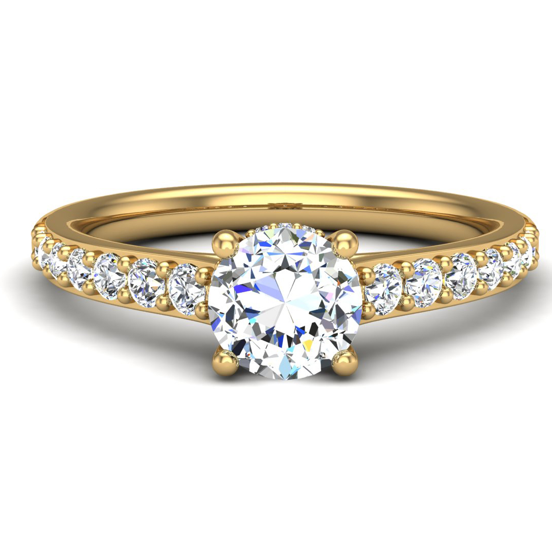 Abigail Pave Engagement Ring with hidden halo